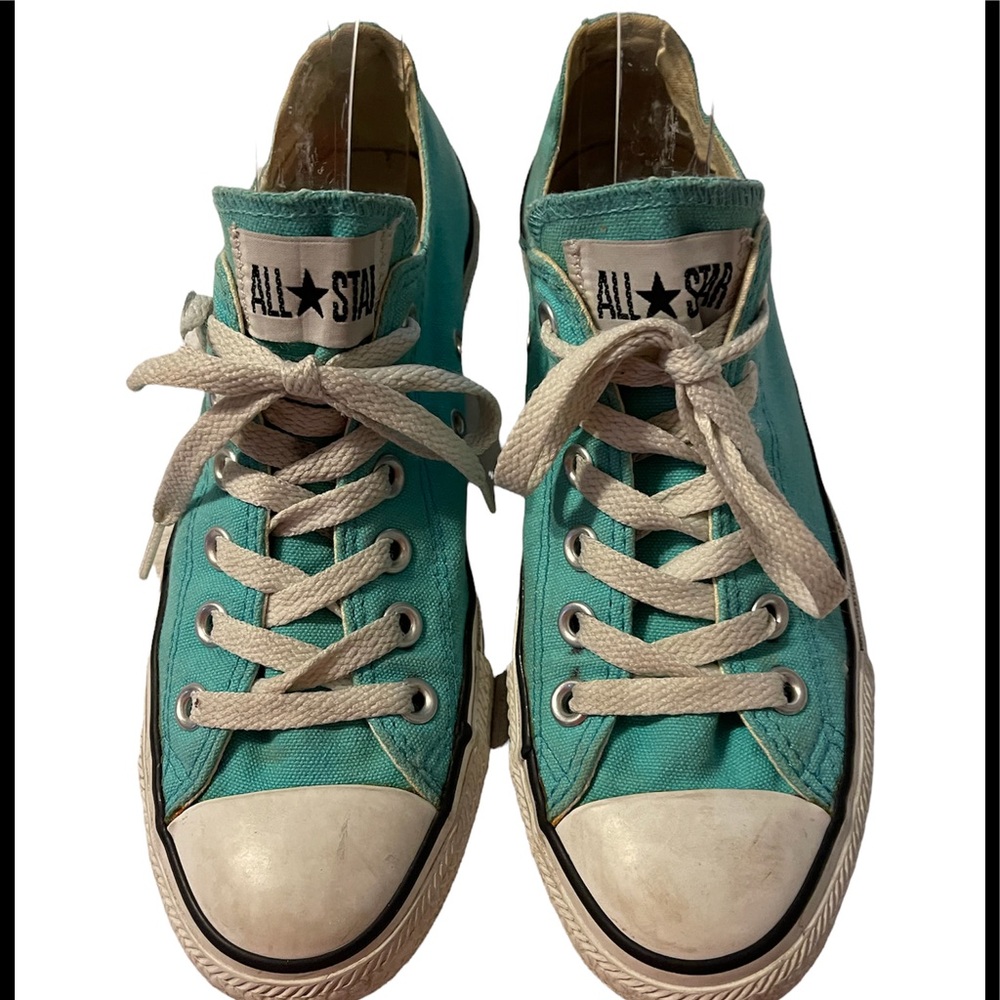 WOMEN’S BLUE/GREEN CONVERSE SHOES, SIZE 7